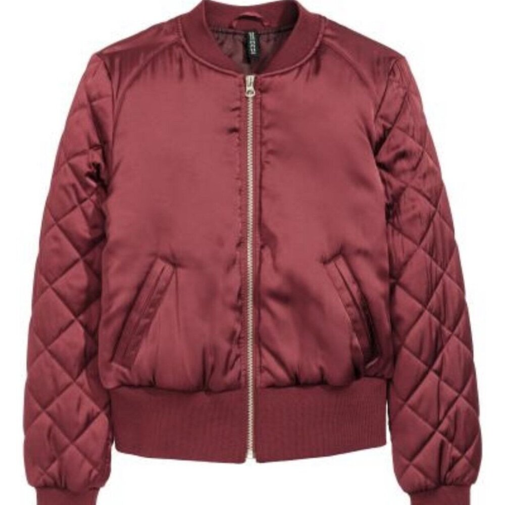 H&M Short Satin Bomber Jacket
